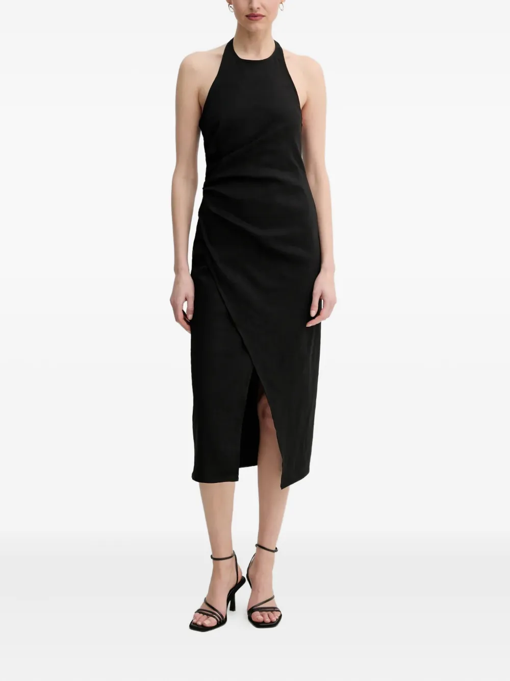 Платье миди с драпировкой и воротником-халтер A.L.C., черный
Платье миди с драпировкой и воротником-халтер A.L.C., черный