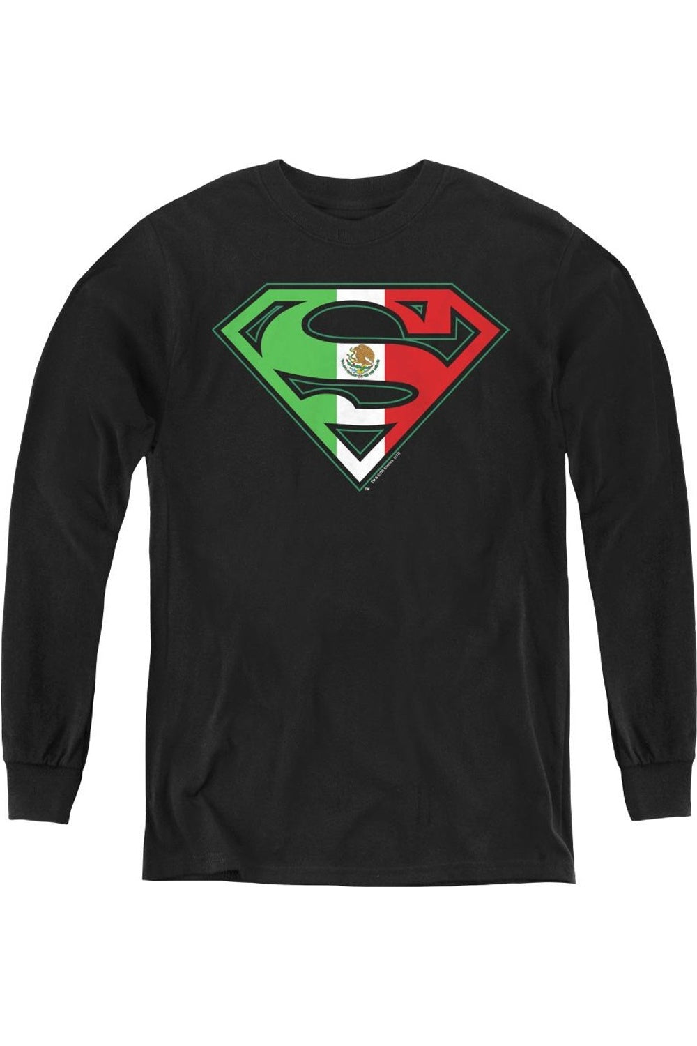 Футболка с длинным рукавом для детей с символом Супермена в виде мексиканского флага Gildan, черный
Футболка с длинным рукавом для детей с символом Супермена в виде мексиканского флага Gildan, черный