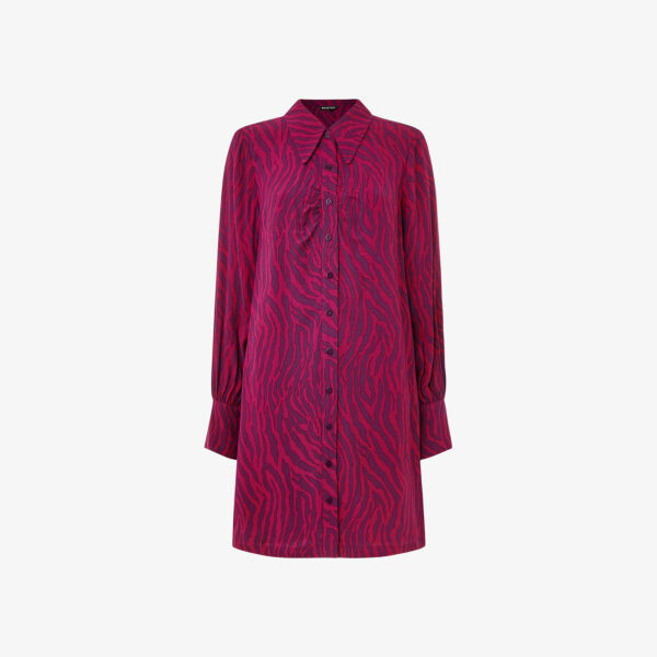 Тканое платье мини с воротником под зебру Whistles, мультиколор