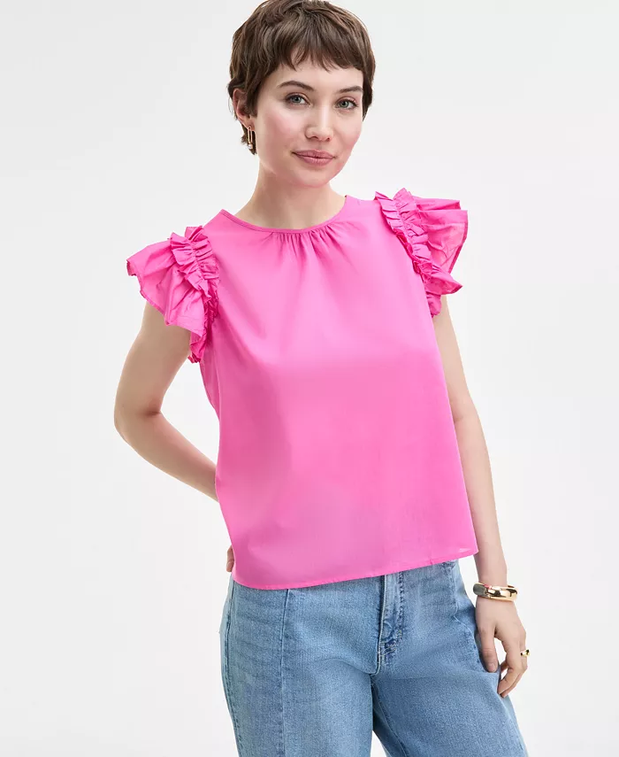 Женский топ с коротким рукавом и рюшами из вуали On 34th, розовый
Женский топ с коротким рукавом и рюшами из вуали On 34th, розовый