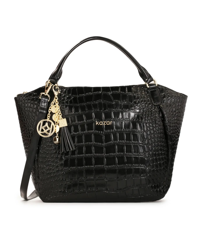 Сумочка со съемным ремешком с тиснением под крокодила. Kazar, черный
Сумочка со съемным ремешком с тиснением под крокодила. Kazar, черный