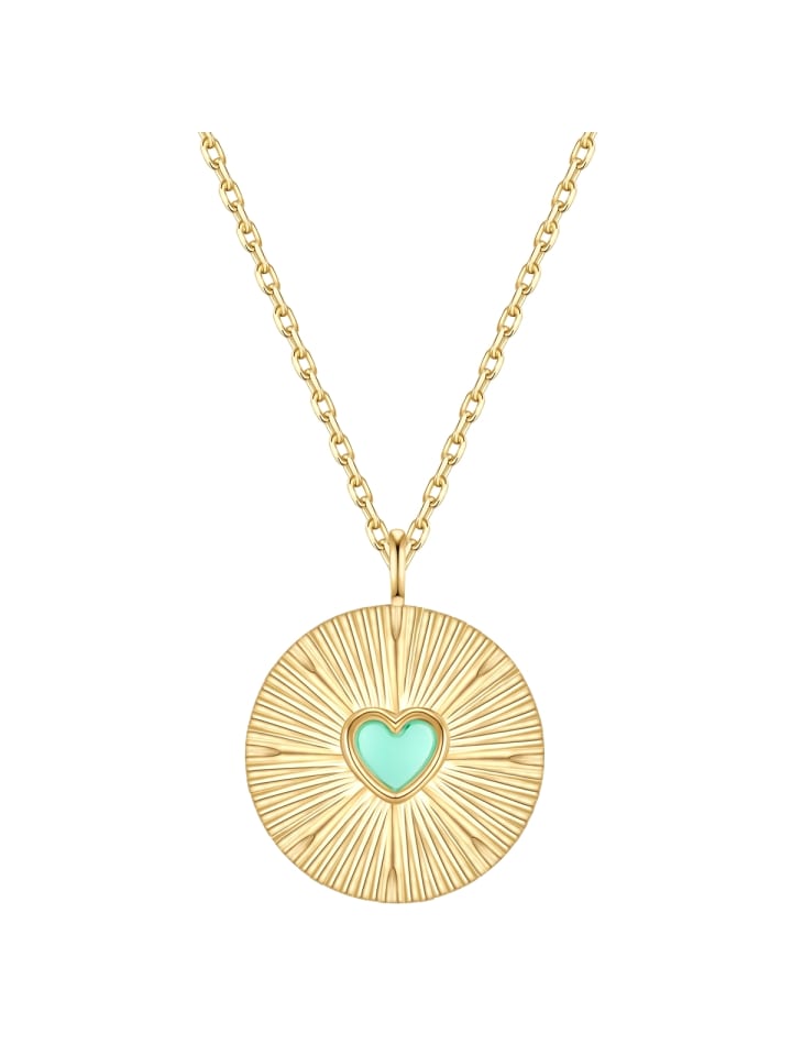 Glanzstücke München Серебряное колье в форме сердца с бирюзой (в репродукции) в оправе из желтого золота
Glanzstücke München Серебряное колье в форме сердца с бирюзой (в репродукции) в оправе из желтого золота