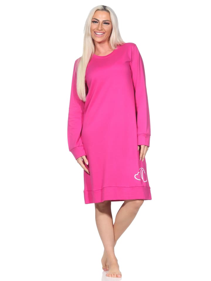 Уютная ночная рубашка из интерлока с длинными рукавами и рисунком в виде сердца - 87689 розового цвета NORMANN
Уютная ночная рубашка из интерлока с длинными рукавами и рисунком в виде сердца - 87689 розового цвета NORMANN