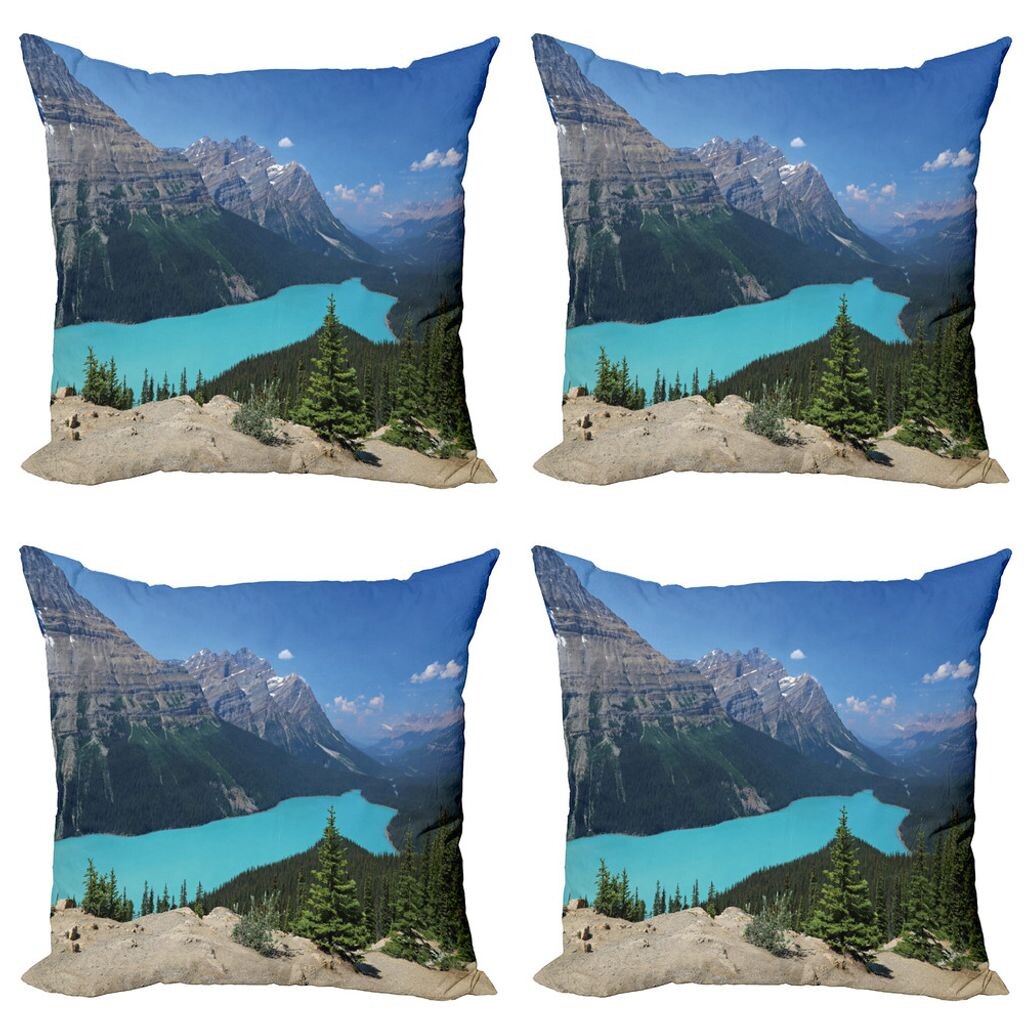 Комплект чехлов для подушек ABAKUHAUS Landscape (4 предмета), Aerial Vista Peyto Lake, современная двусторонняя цифровая печать, 40 x 40 см, многоцветный
Комплект чехлов для подушек ABAKUHAUS Landscape (4 предмета), Aerial Vista Peyto Lake, современная двусторонняя цифровая печать, 40 x 40 см, многоцветный