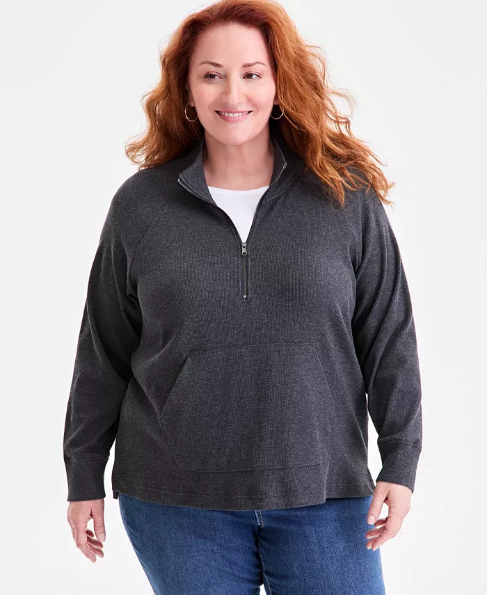 Топ большого размера из вафельной вязки с застежкой-молнией на половину длины Style & Co, серый
Топ большого размера из вафельной вязки с застежкой-молнией на половину длины Style & Co, серый