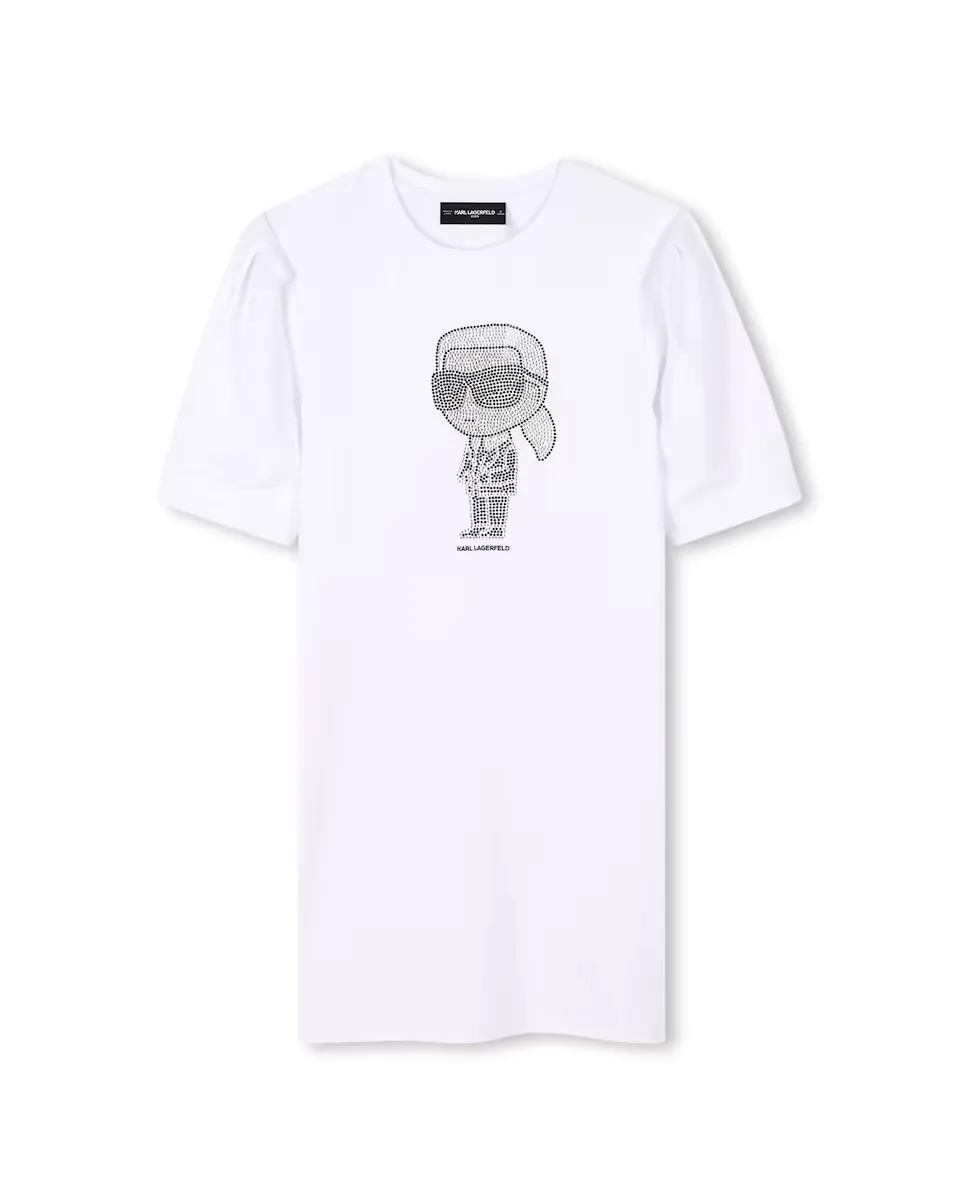 Детское платье с короткими рукавами и рисунком спереди Karl Lagerfeld Kids, белый
Детское платье с короткими рукавами и рисунком спереди Karl Lagerfeld Kids, белый