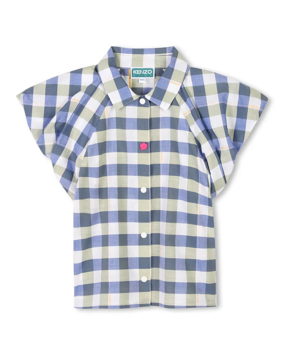 Блузка для девочки с коротким рукавом и клетчатым принтом Kenzo Kids, индиго
Блузка для девочки с коротким рукавом и клетчатым принтом Kenzo Kids, индиго