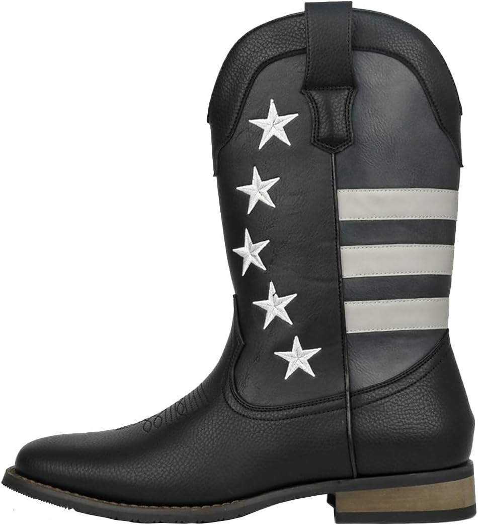 Мужские вестерн-сапоги Santimon с американским флагом, звездами и полосами, сапоги для верховой езды, серый
Мужские вестерн-сапоги Santimon с американским флагом, звездами и полосами, сапоги для верховой езды, серый