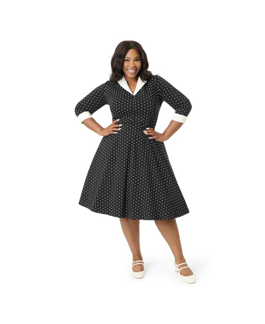 Платье-рубашка больших размеров в стиле 1950-х годов с рукавами три четверти Unique Vintage, Black pindot
Платье-рубашка больших размеров в стиле 1950-х годов с рукавами три четверти Unique Vintage, Black pindot