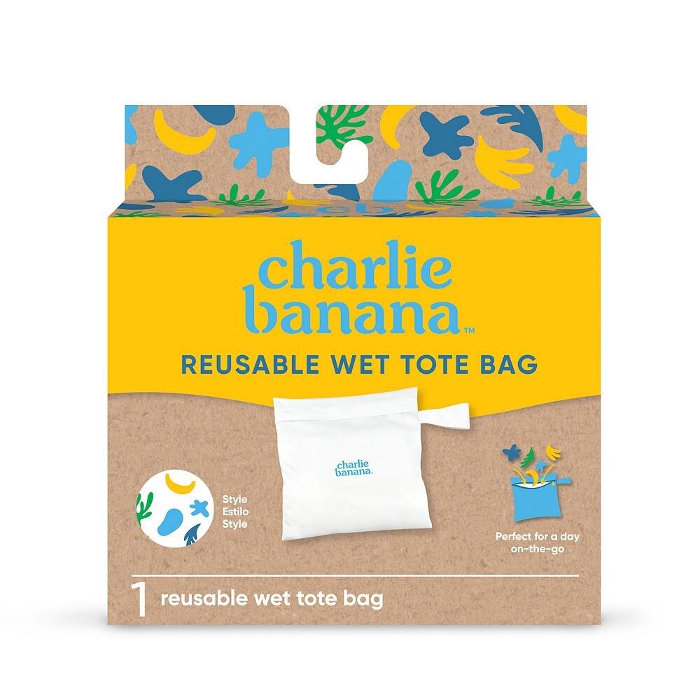 Водонепроницаемая многоразовая большая сумка Charlie Banana Leaf, цвет Leaf 
Водонепроницаемая многоразовая большая сумка Charlie Banana Leaf, цвет Leaf