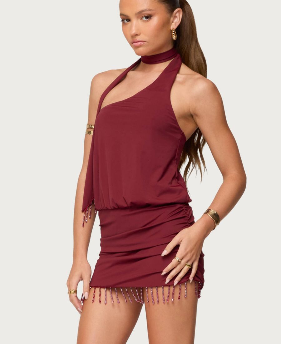 Женское мини-платье Danit на одно плечо с бахромой Edikted, Burgundy
Женское мини-платье Danit на одно плечо с бахромой Edikted, Burgundy