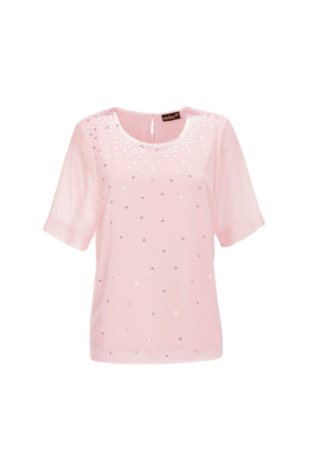 Короткий размер: блузка с мерцающими пайетками Goldner, цвет hellmelba
Короткий размер: блузка с мерцающими пайетками Goldner, цвет hellmelba