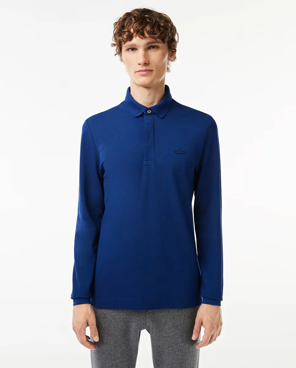 Обычная мужская рубашка-поло черного цвета с длинными рукавами Lacoste, синий
Обычная мужская рубашка-поло черного цвета с длинными рукавами Lacoste, синий