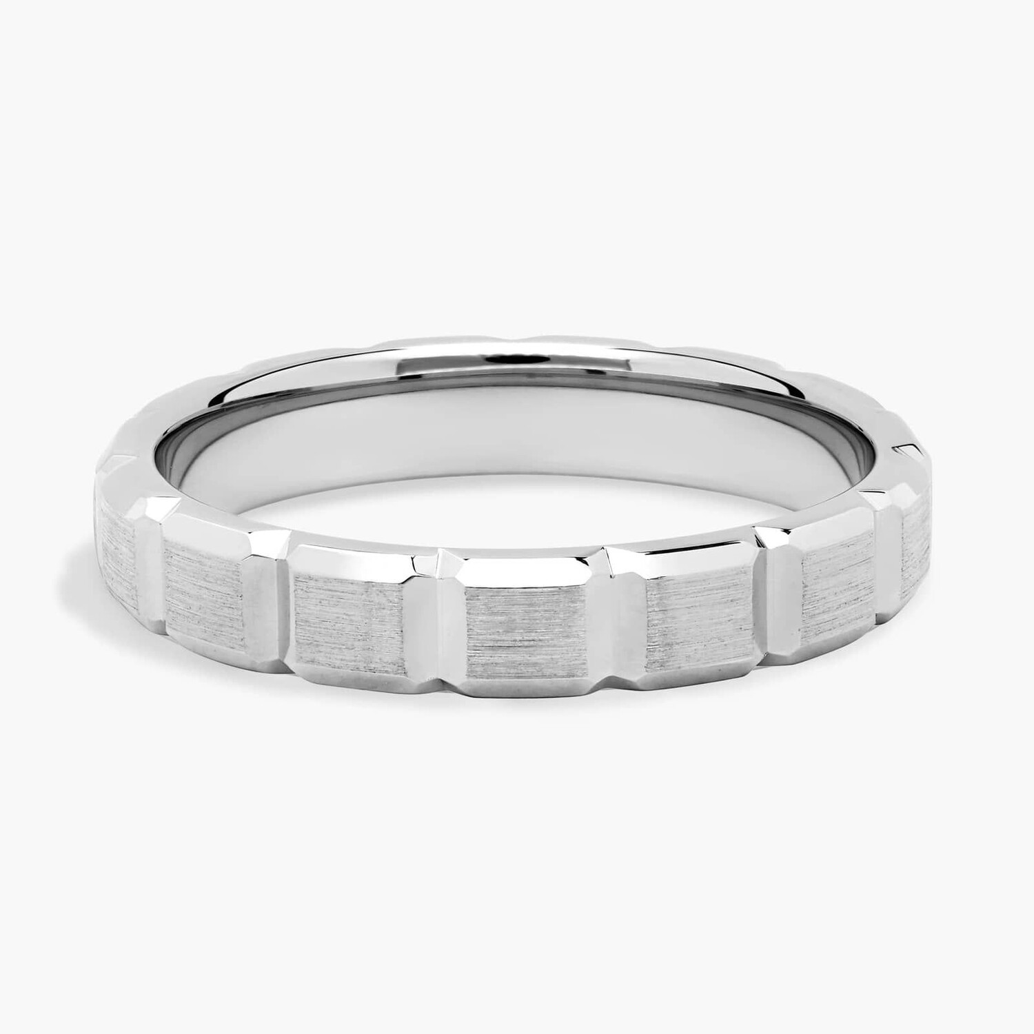 Прямоугольное обручальное кольцо из платины (4 мм) Blue Nile