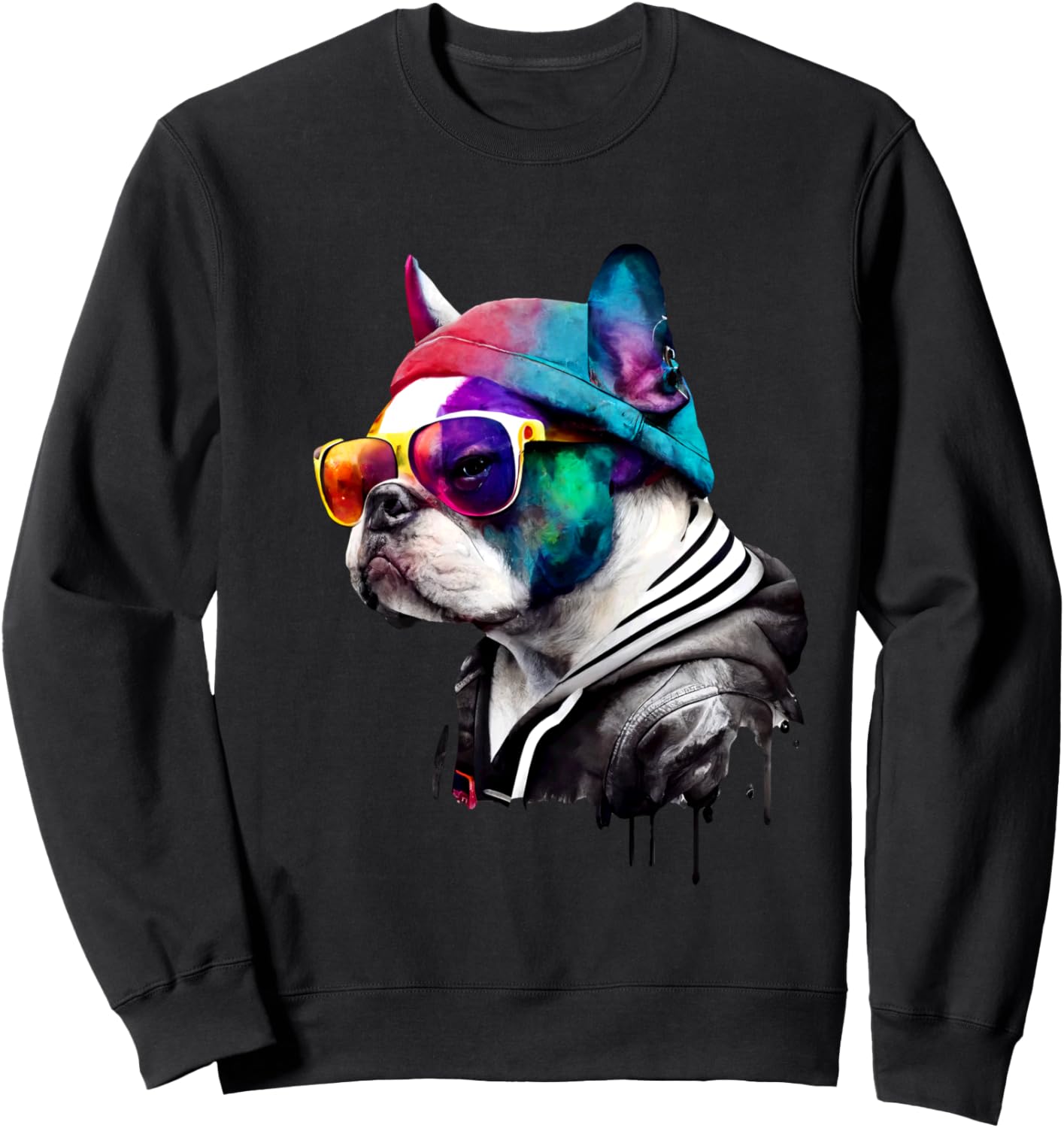 Толстовка с изображением французского бульдога в ярких очках Colorful Funky French Bulldog Swag Style, черный
Толстовка с изображением французского бульдога в ярких очках Colorful Funky French Bulldog Swag Style, черный