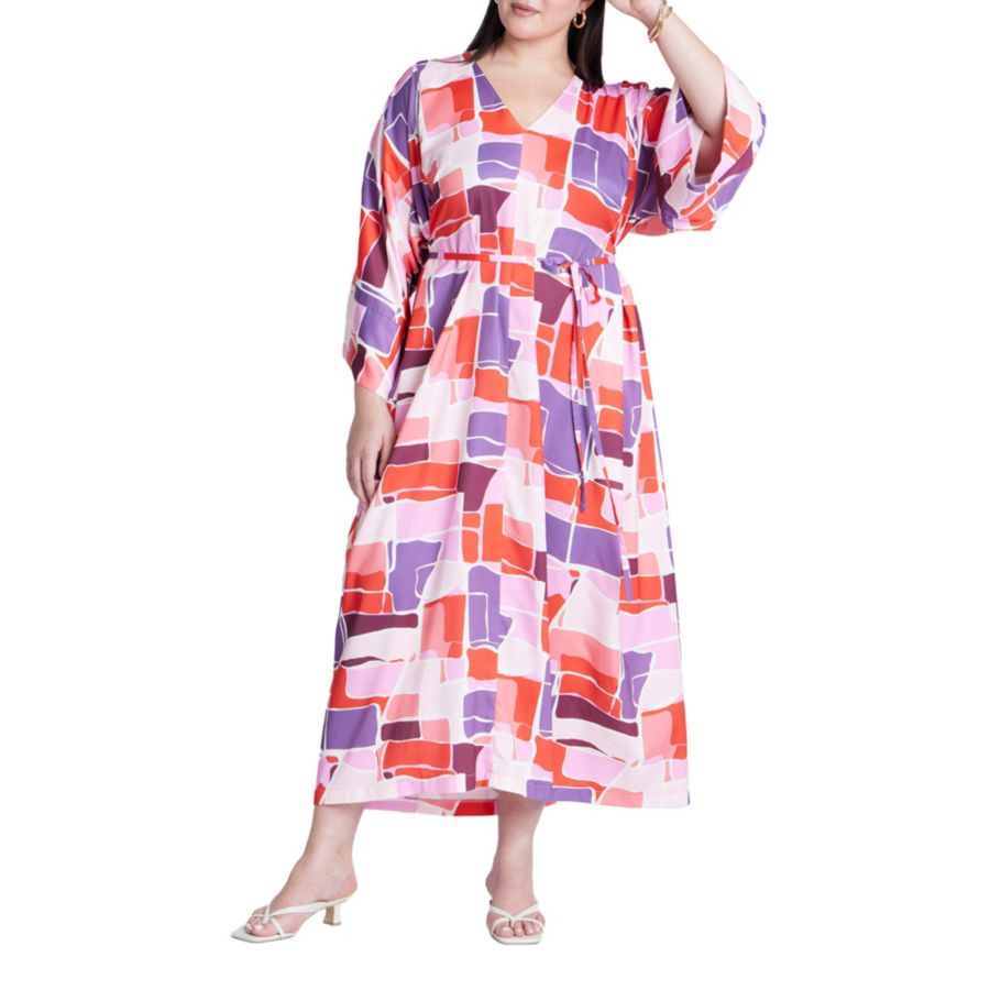 Женское платье-кимоно большого размера с принтом и завязками ELOQUII, Gaia tile
Женское платье-кимоно большого размера с принтом и завязками ELOQUII, Gaia tile