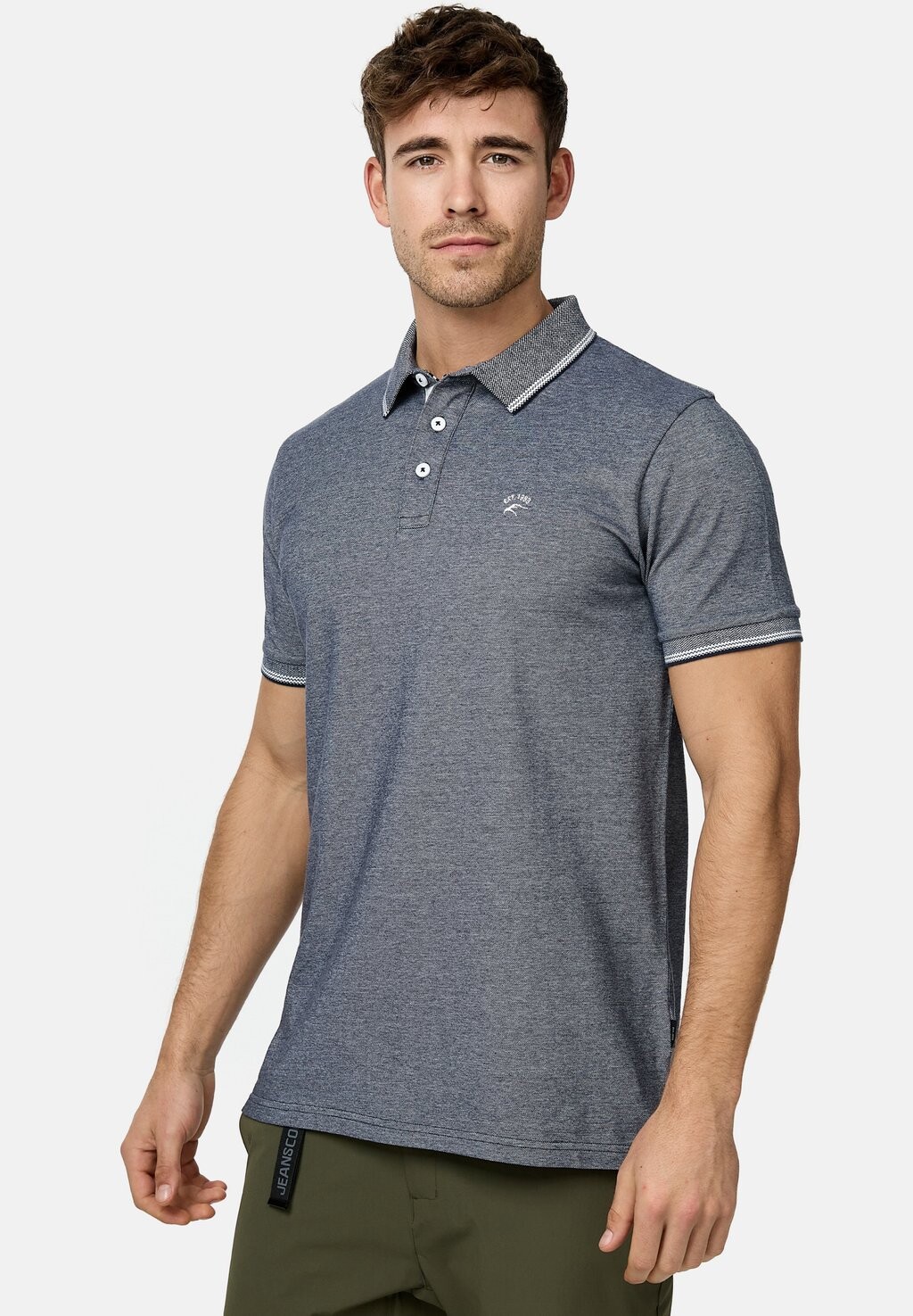 Рубашка-поло San Jose INDICODE JEANS, темно-синяя 
Рубашка-поло San Jose INDICODE JEANS, темно-синяя