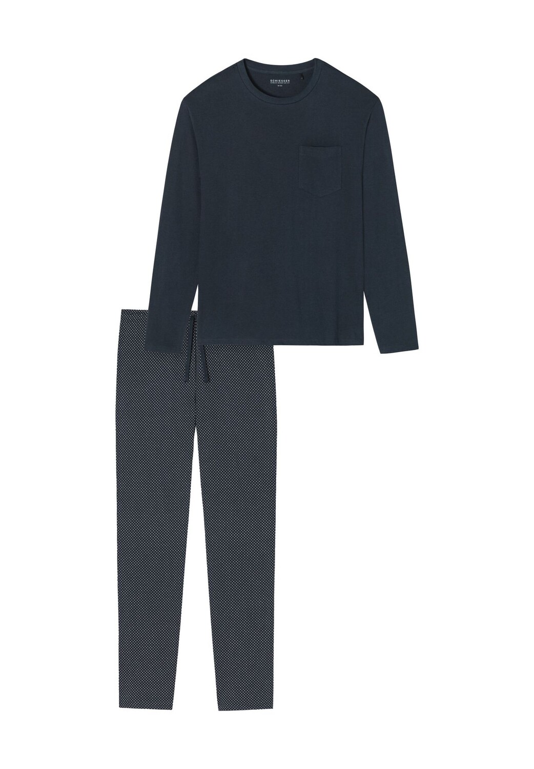 Мужская хлопковая пижама с круглым вырезом SCHIESSER, синий
Мужская хлопковая пижама с круглым вырезом SCHIESSER, синий