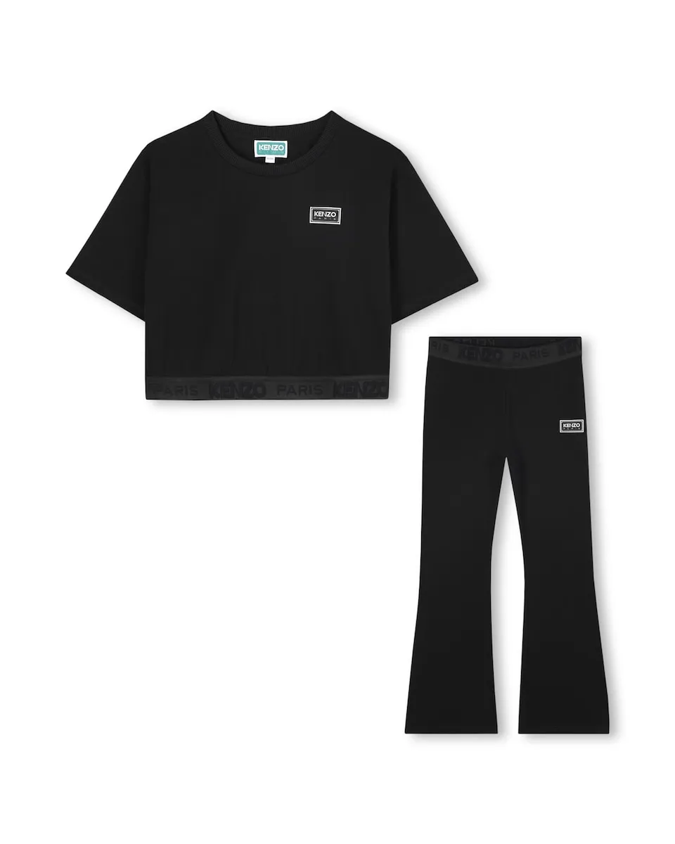 Комплект для девочки черного цвета с короткими рукавами Kenzo Kids
Комплект для девочки черного цвета с короткими рукавами Kenzo Kids