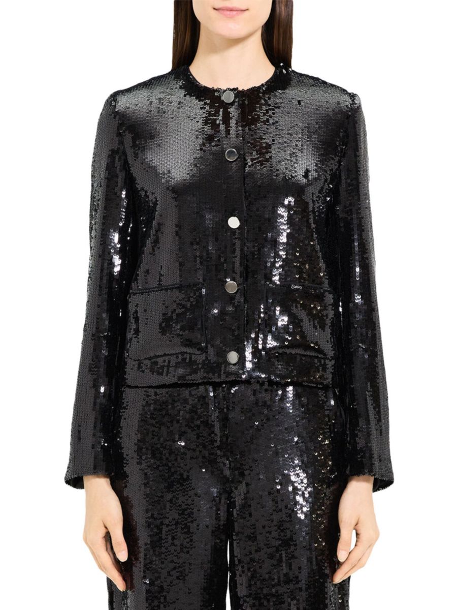 Укороченная куртка с пайетками Theory, черный
Укороченная куртка с пайетками Theory, черный