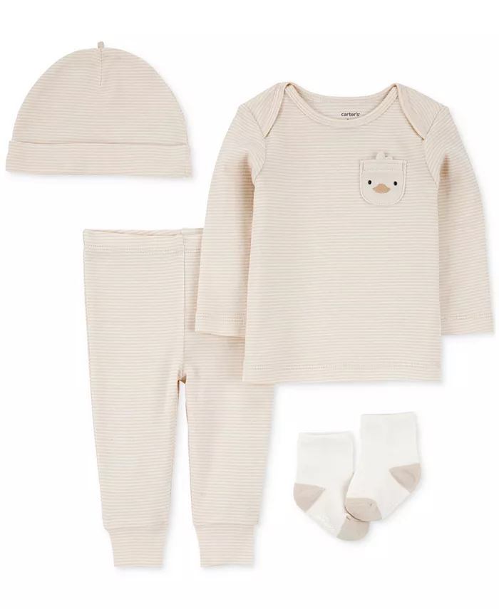 Комплект для мальчиков Baby Boys: полосатая утиная кофточка, шапочка, штанишки и носочки, 4 предмета Carter's, коричневый/бежевый
Комплект для мальчиков Baby Boys: полосатая утиная кофточка, шапочка, штанишки и носочки, 4 предмета Carter's, коричневый/бежевый