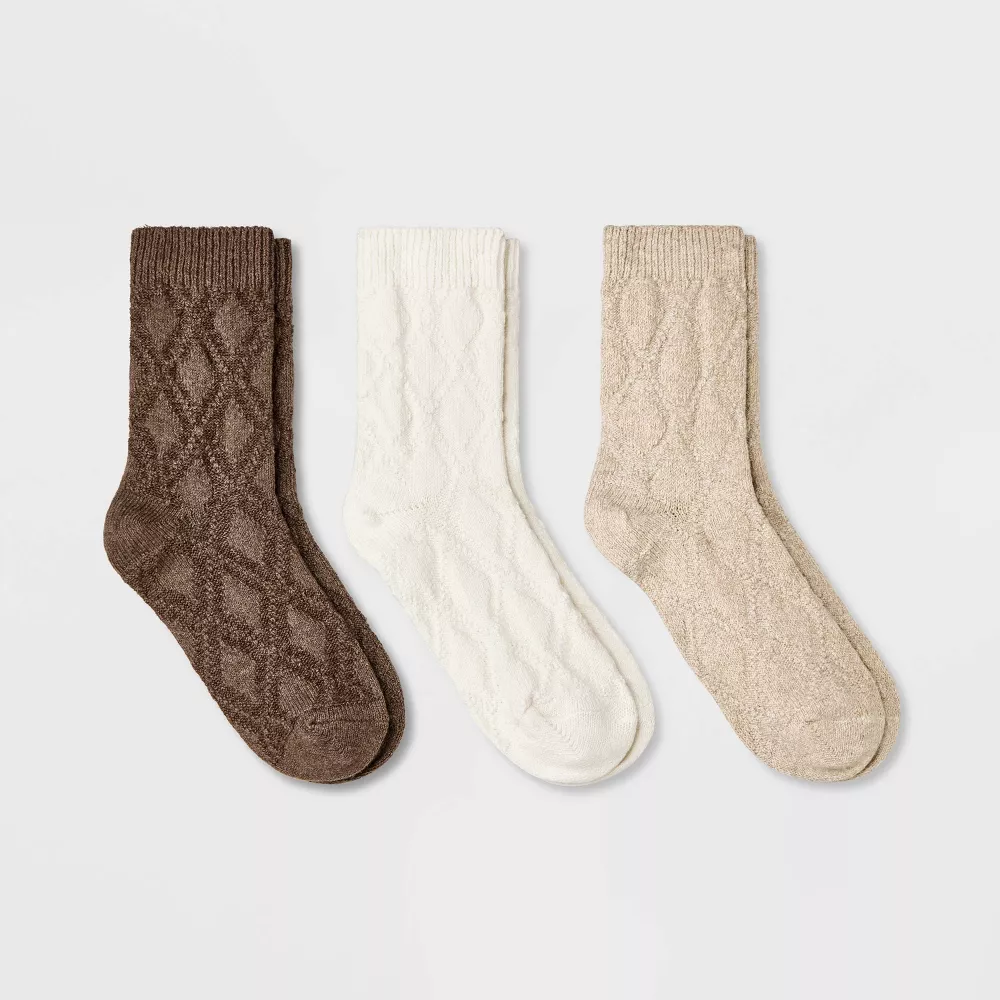 Женские носки с текстурированным узором Argyle Crew Socks, 3 пары Universal Thread, цвет Oatmeal/Cream/Brown
Женские носки с текстурированным узором Argyle Crew Socks, 3 пары Universal Thread, цвет Oatmeal/Cream/Brown