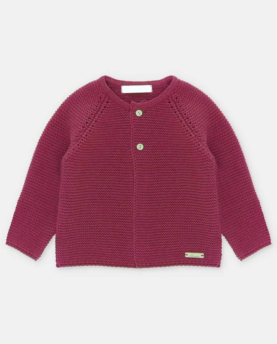 Вязаная детская куртка с ажурными деталями цвета бордо Martín Aranda
Вязаная детская куртка с ажурными деталями цвета бордо Martín Aranda