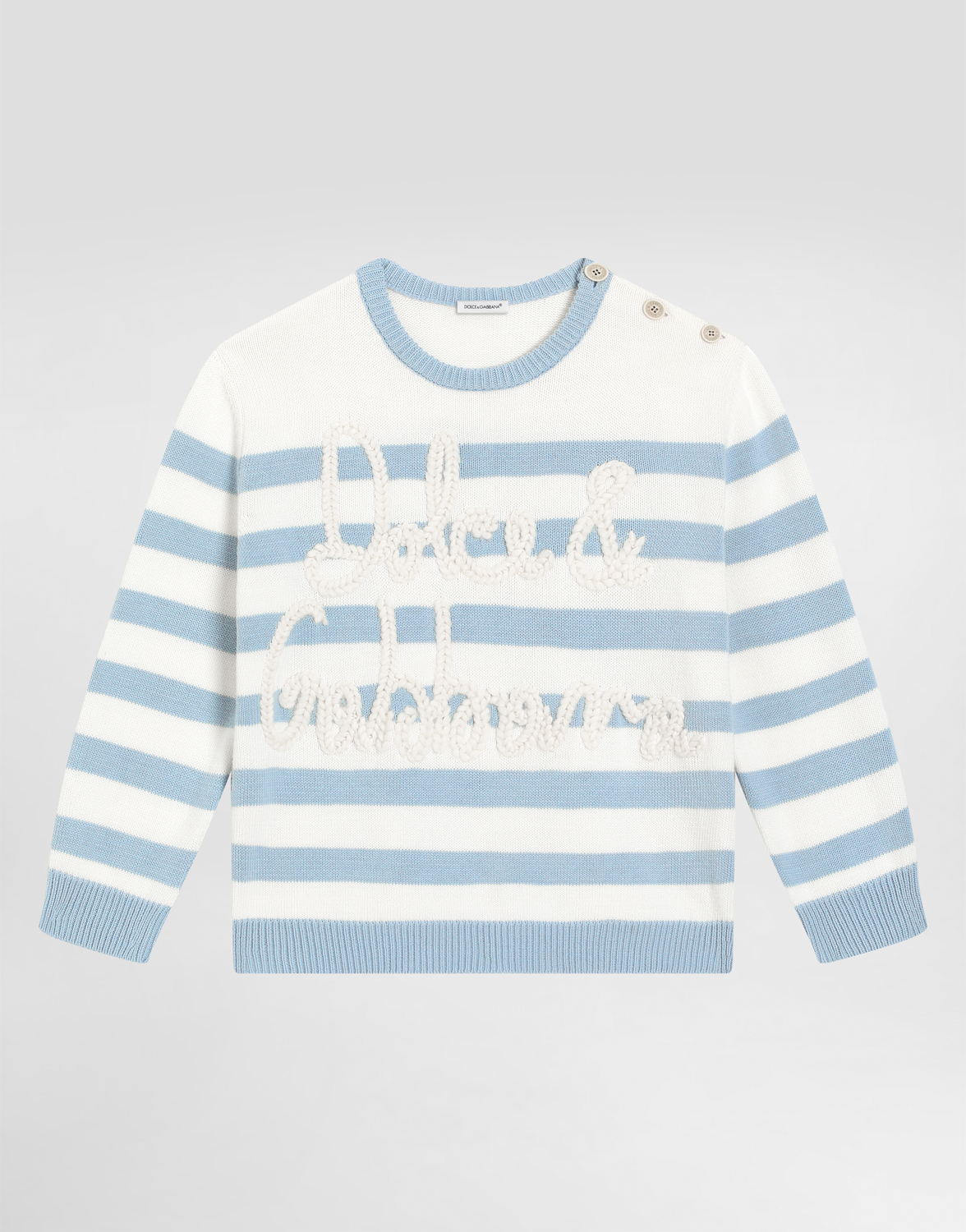 Пуловер в полоску гладкой вязки с логотипом Dolce&Gabbana, мультиколор
Пуловер в полоску гладкой вязки с логотипом Dolce&Gabbana, мультиколор