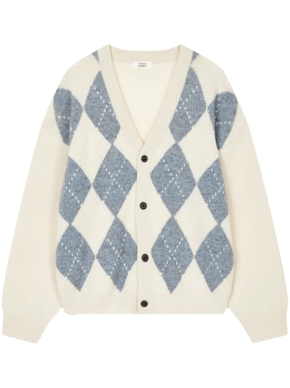 Кардиган с узором аргайл STUDIO TOMBOY, нейтральный 
Кардиган с узором аргайл STUDIO TOMBOY, нейтральный
