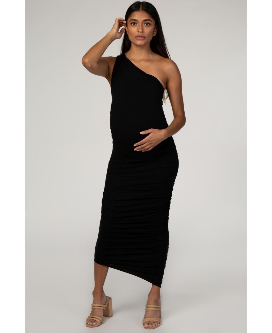Черное присборенное платье для беременных на одно плечо Pinkblush, Black
Черное присборенное платье для беременных на одно плечо Pinkblush, Black