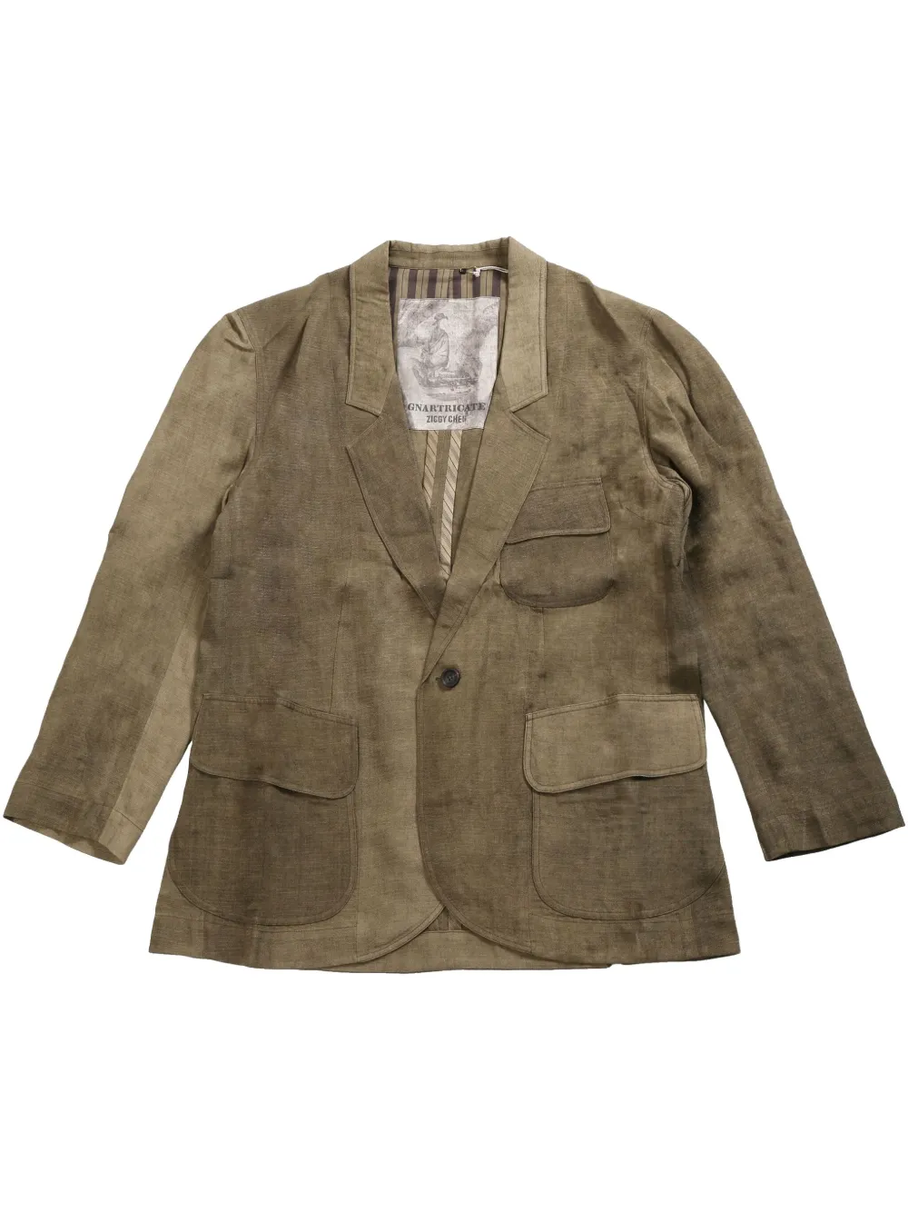 Блейзер с эффектом потертости Ziggy Chen, зеленый
Блейзер с эффектом потертости Ziggy Chen, зеленый