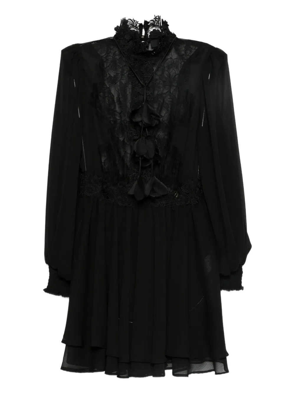 Мини-платье из кружев с цветочным узором Babylone Paris, черный 
Мини-платье из кружев с цветочным узором Babylone Paris, черный