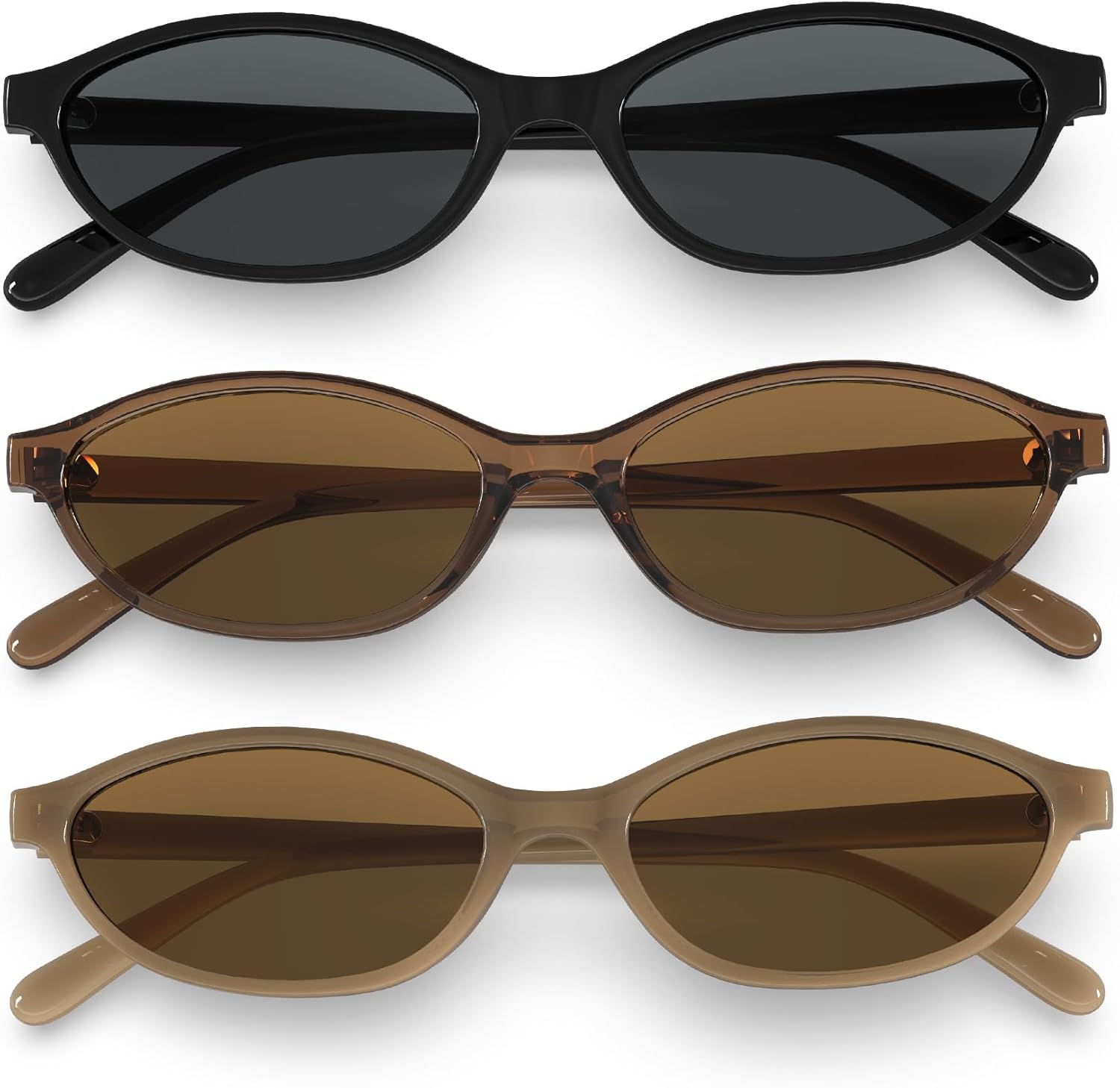 Ретро-солнцезащитные очки овальной формы для женщин, очки «кошачий глаз»: стильные солнцезащитные очки в стиле 90-х, легкие и модные QALLY, (3 Pack)black/Grey+brown/Brown+olive/Brown
Ретро-солнцезащитные очки овальной формы для женщин, очки «кошачий глаз»: стильные солнцезащитные очки в стиле 90-х, легкие и модные QALLY, (3 Pack)black/Grey+brown/Brown+olive/Brown