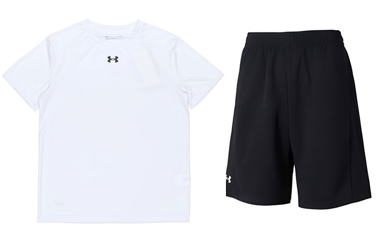 Повседневный спортивный мужской комплект: белая футболка и черные шорты Under Armour, черный
Повседневный спортивный мужской комплект: белая футболка и черные шорты Under Armour, черный