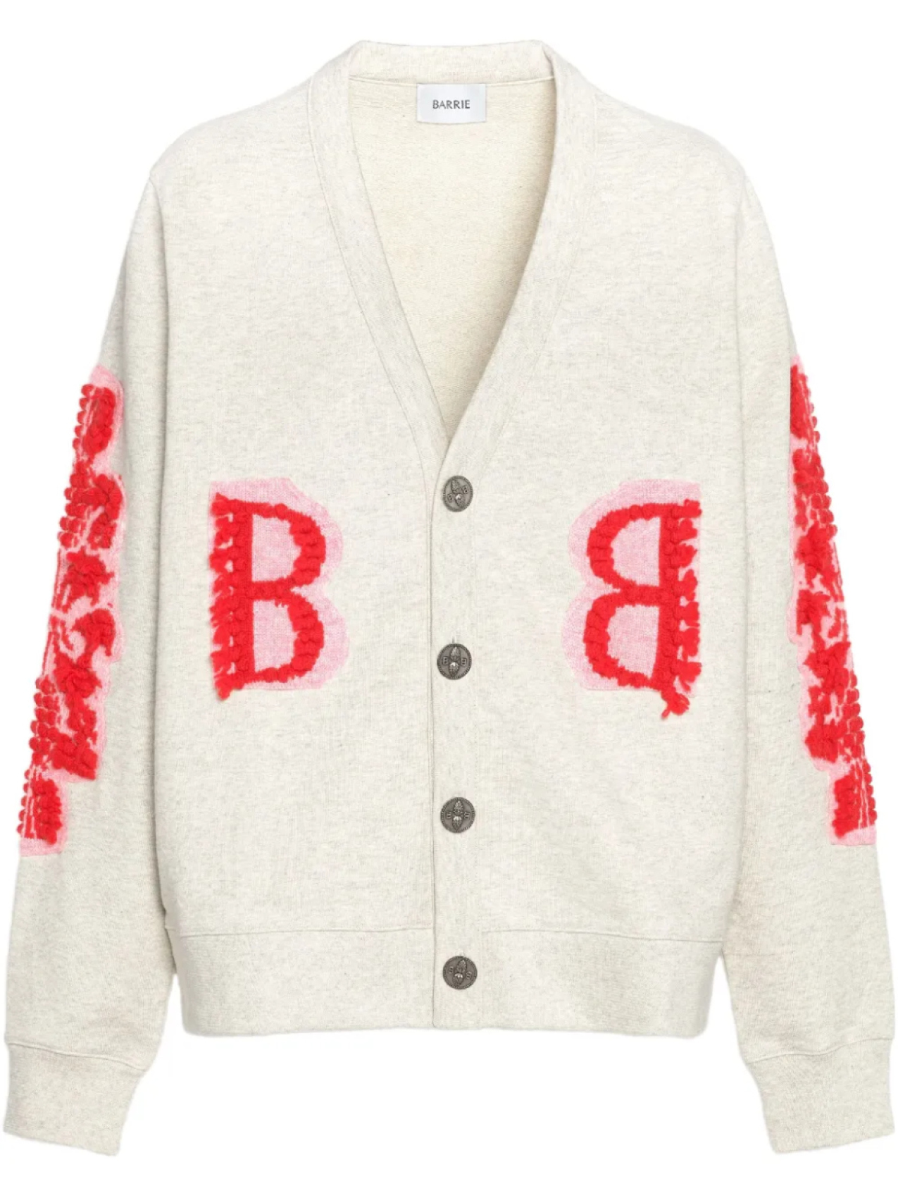 Кардиган с вышитым логотипом Barrie, белый 
Кардиган с вышитым логотипом Barrie, белый