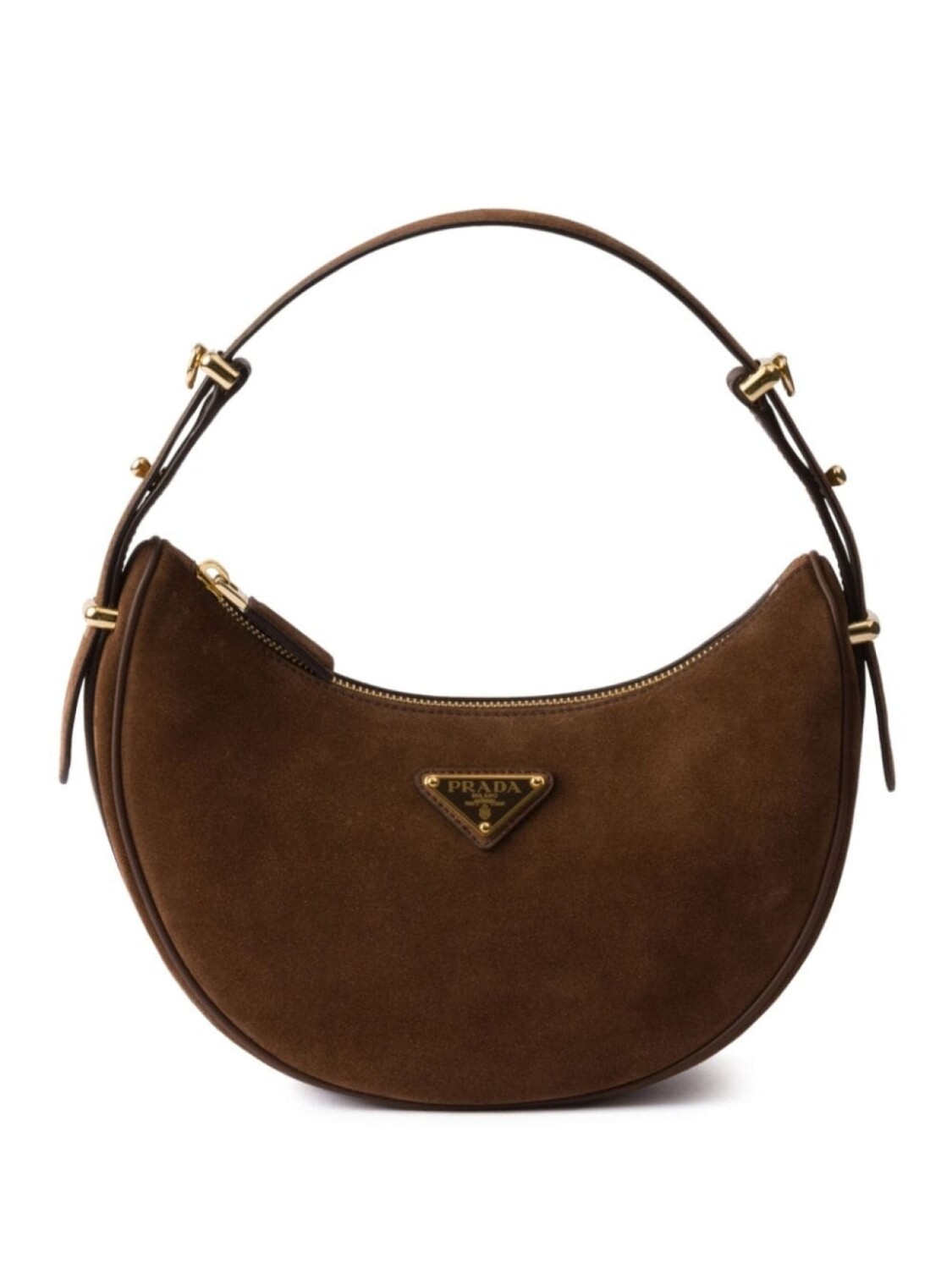 Prada сумка через плечо из замши Arqué, коричневый
Prada сумка через плечо из замши Arqué, коричневый