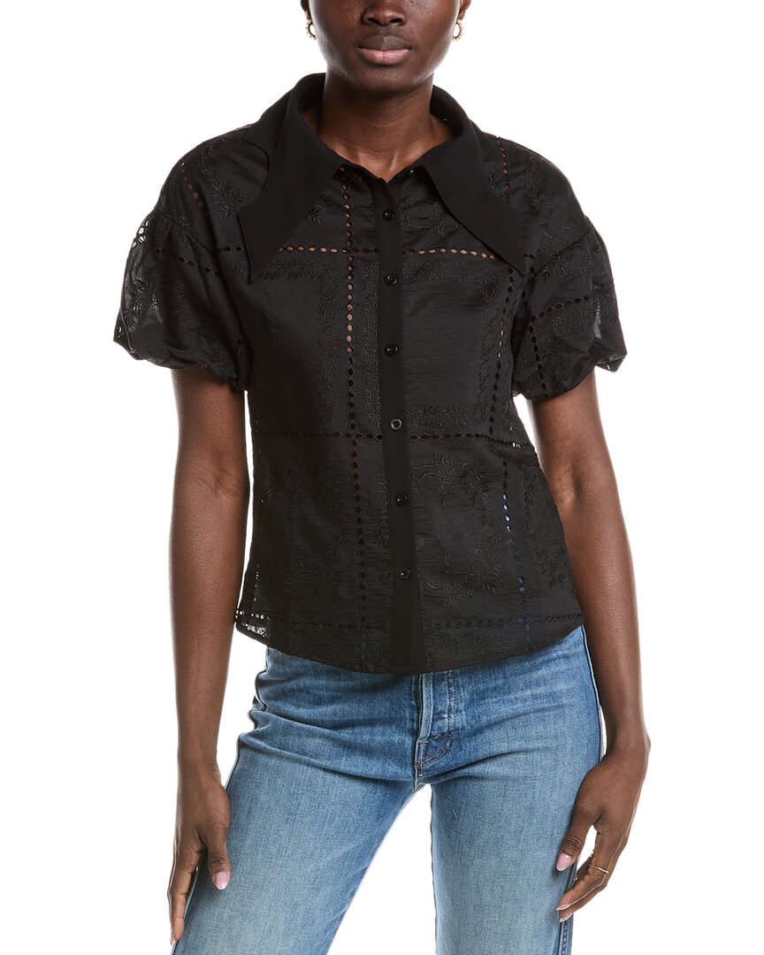 Блузка Gracia с воротником-крылышком и люверсами, черный
Блузка Gracia с воротником-крылышком и люверсами, черный