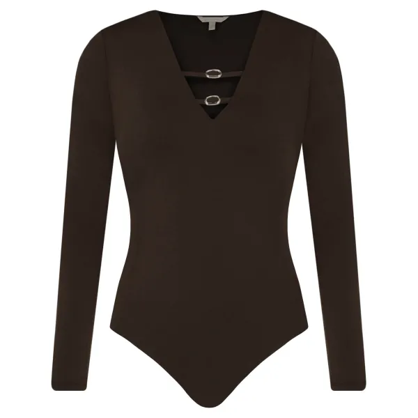 Тонкое подтянутое боди Guess, коричневый
Тонкое подтянутое боди Guess, коричневый