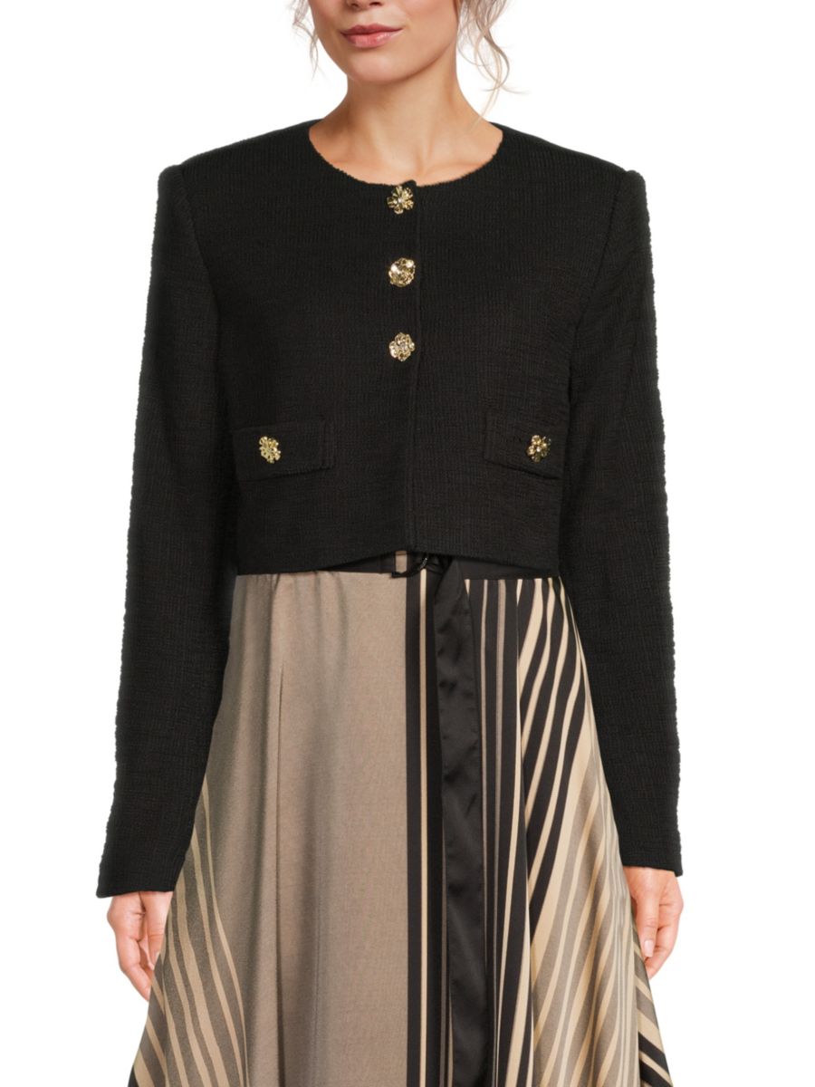 Пиджак на пуговицах спереди Karl Lagerfeld Paris, черный
Пиджак на пуговицах спереди Karl Lagerfeld Paris, черный