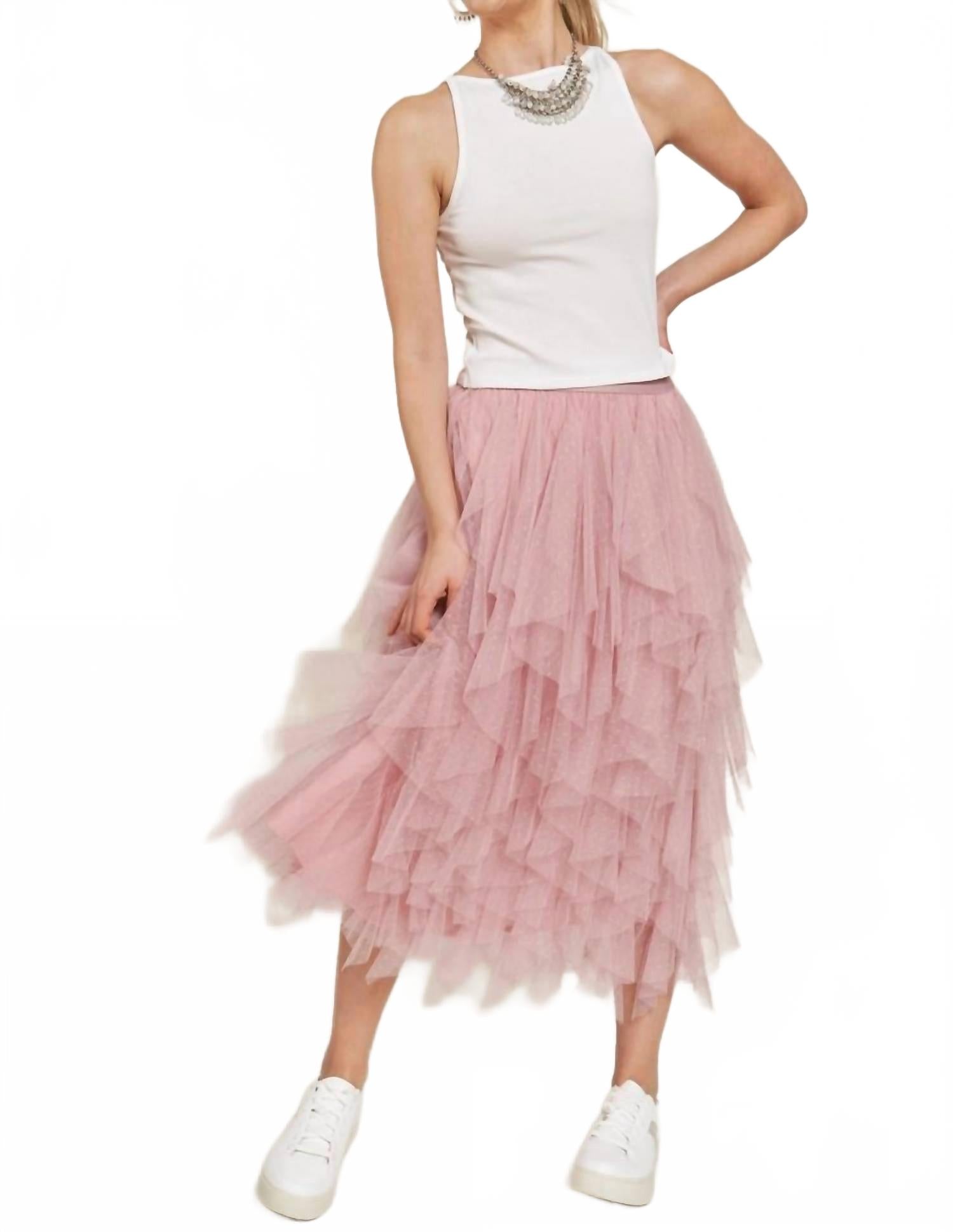 Ярусная сетчатая юбка в розовом цвете JADE BY JANE
Ярусная сетчатая юбка в розовом цвете JADE BY JANE