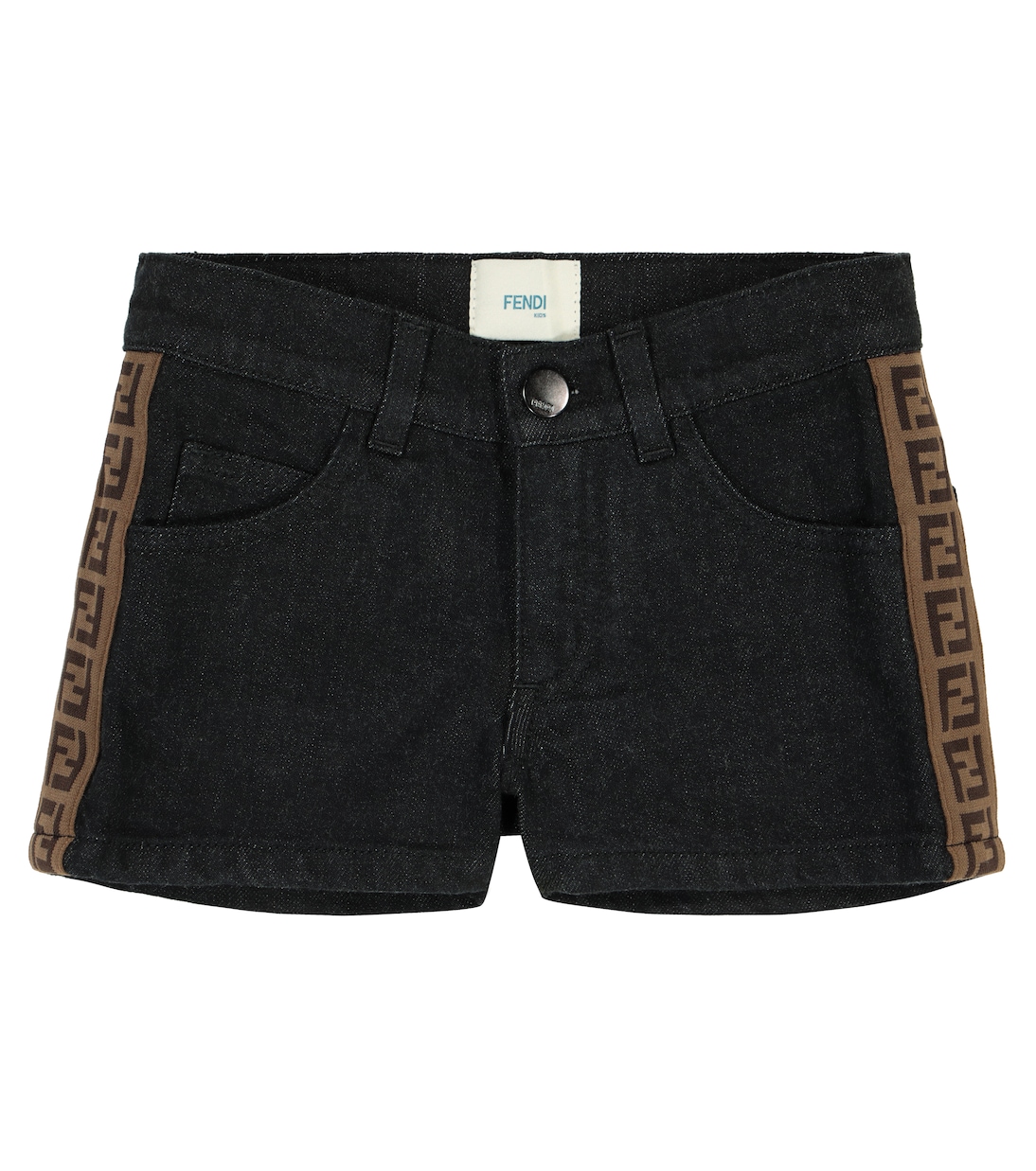Шорты из эластичного денима FF Fendi Kids, черный
Шорты из эластичного денима FF Fendi Kids, черный