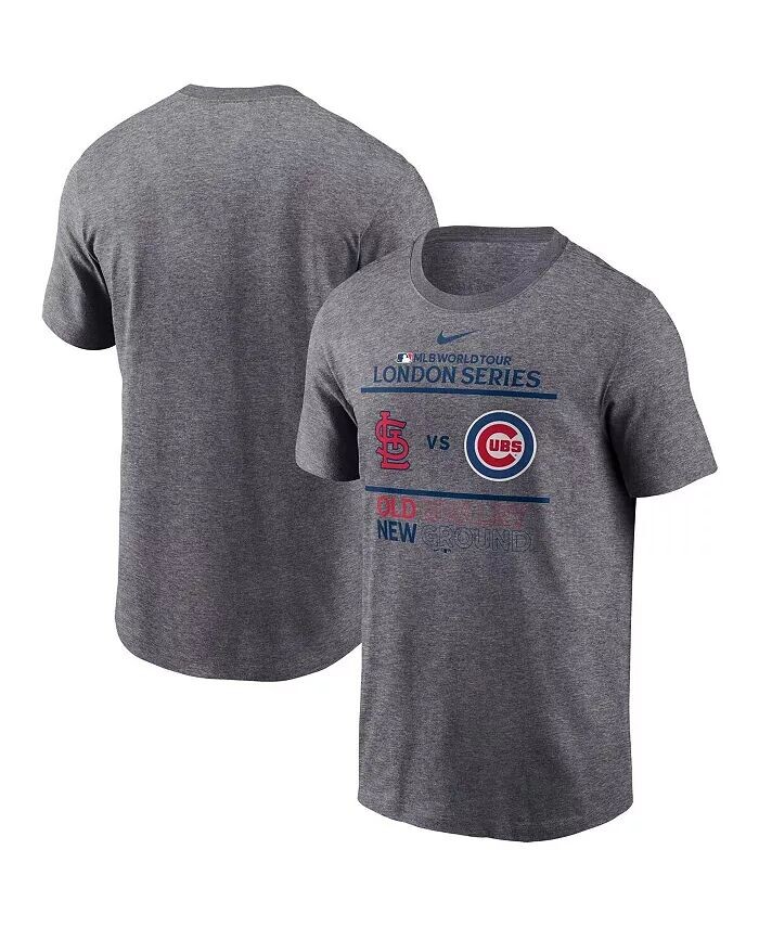 Мужская футболка Heather Charcoal на матч MLB World Tour 2023: London Series Chicago Cubs — St. Louis Cardinals Nike
Мужская футболка Heather Charcoal на матч MLB World Tour 2023: London Series Chicago Cubs — St. Louis Cardinals Nike