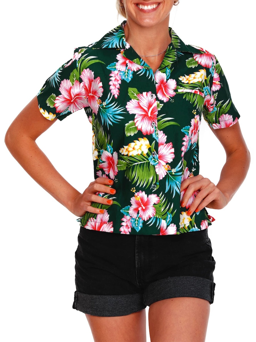 Блуза King Kameha Hibiscus NEW, темно-зеленый
Блуза King Kameha Hibiscus NEW, темно-зеленый