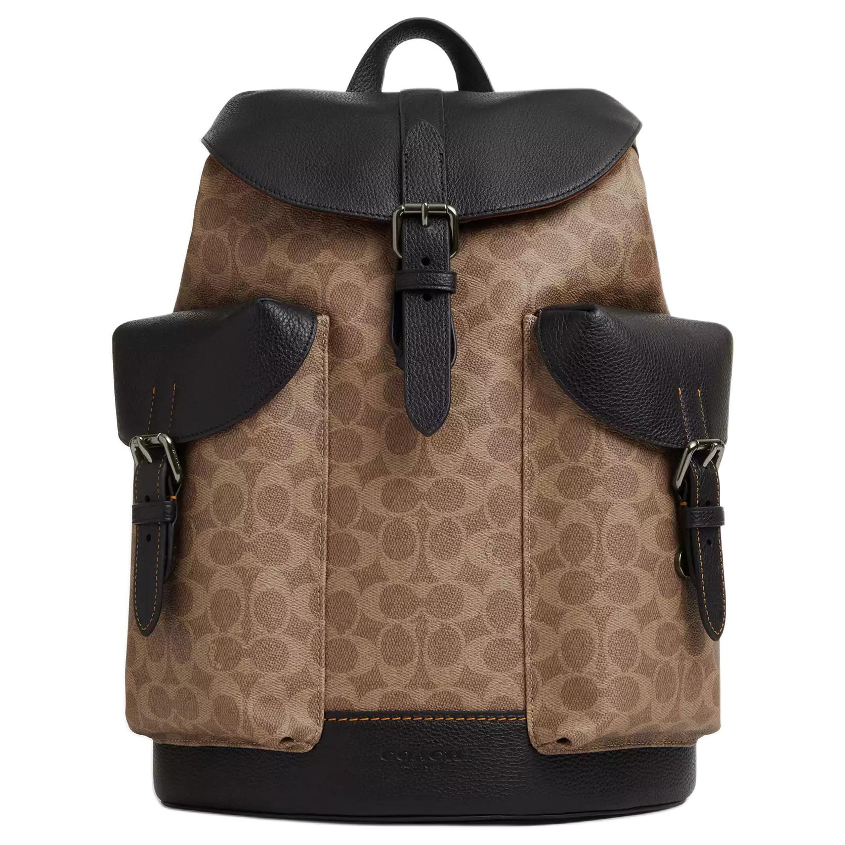 COACH Большой рюкзак из лакированного полотна мужской бежево-черный
COACH Большой рюкзак из лакированного полотна мужской бежево-черный