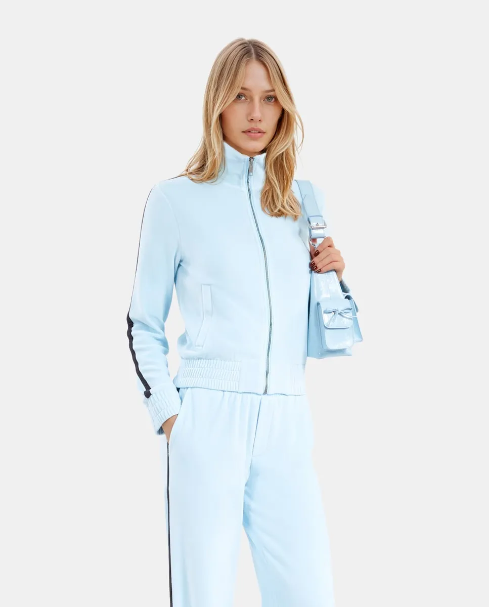 Женская бархатная толстовка с застежкой-молнией The Kooples, голубой
Женская бархатная толстовка с застежкой-молнией The Kooples, голубой