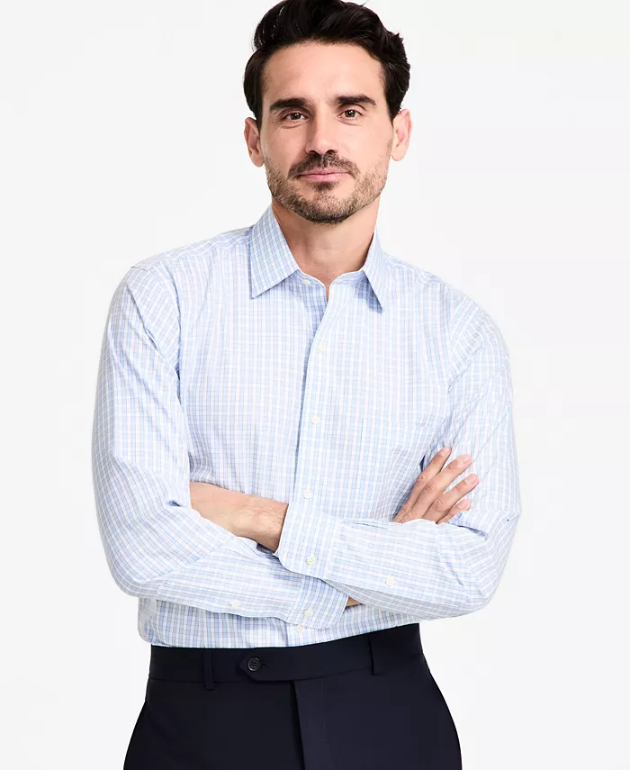 Мужская классическая рубашка с прямым кроем, отложным воротником и клетчатым узором из ткани pinpoint, не требующая глажки Brooks Brothers, синий
Мужская классическая рубашка с прямым кроем, отложным воротником и клетчатым узором из ткани pinpoint, не требующая глажки Brooks Brothers, синий