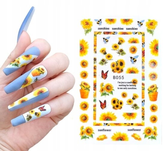 Наклейки для украшения ногтей «Подсолнухи» B-055, Frezarkowo
Наклейки для украшения ногтей «Подсолнухи» B-055, Frezarkowo
