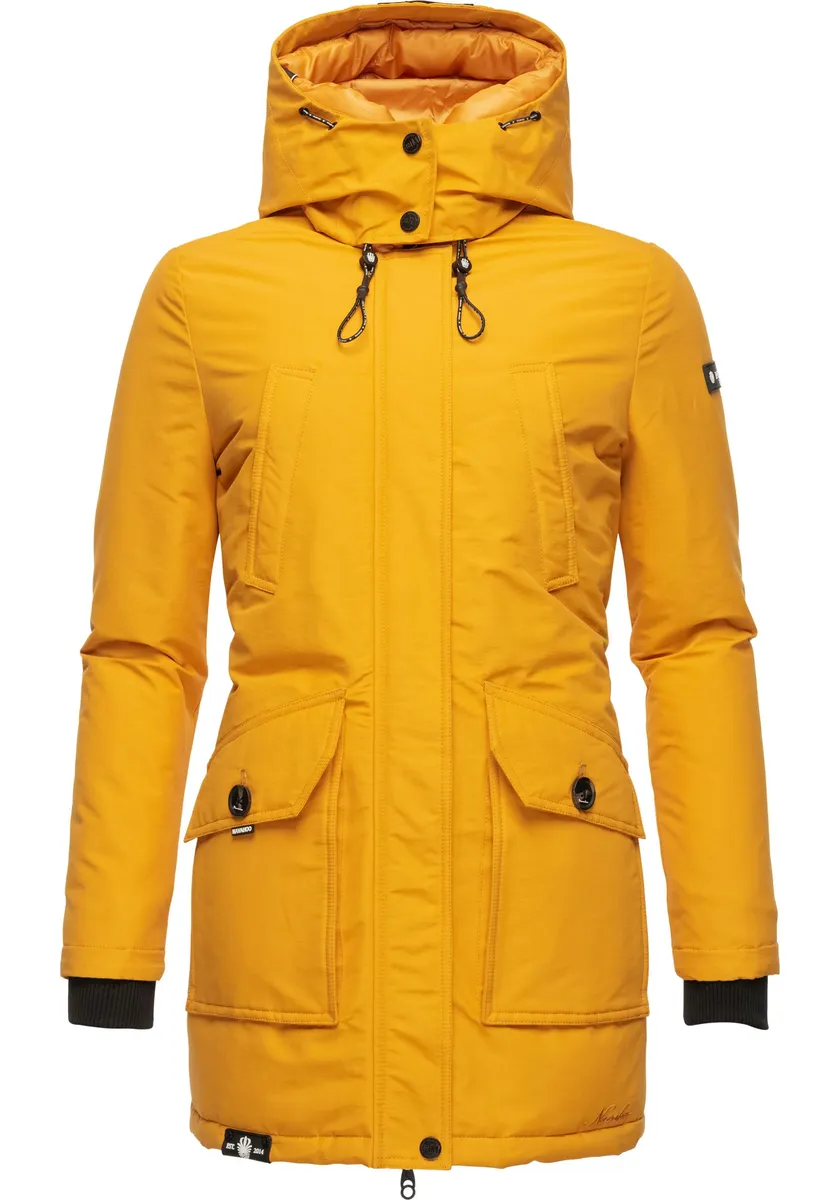 Зимняя куртка Navahoo "Метель", с капюшоном, на теплой подкладке, водонепроницаемое зимнее пальто, желтый