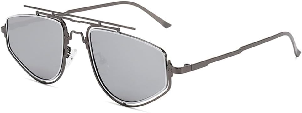 Мужские солнцезащитные очки в стиле ретро с двойной перемычкой и металлической оправой, градиентным зеркальным покрытием и защитой от УФ-излучения UV400; женские солнцезащитные очки для активного отдыха HPIRME, Gun Silver Mirror
Мужские солнцезащитные очки в стиле ретро с двойной перемычкой и металлической оправой, градиентным зеркальным покрытием и защитой от УФ-излучения UV400; женские солнцезащитные очки для активного отдыха HPIRME, Gun Silver Mirror