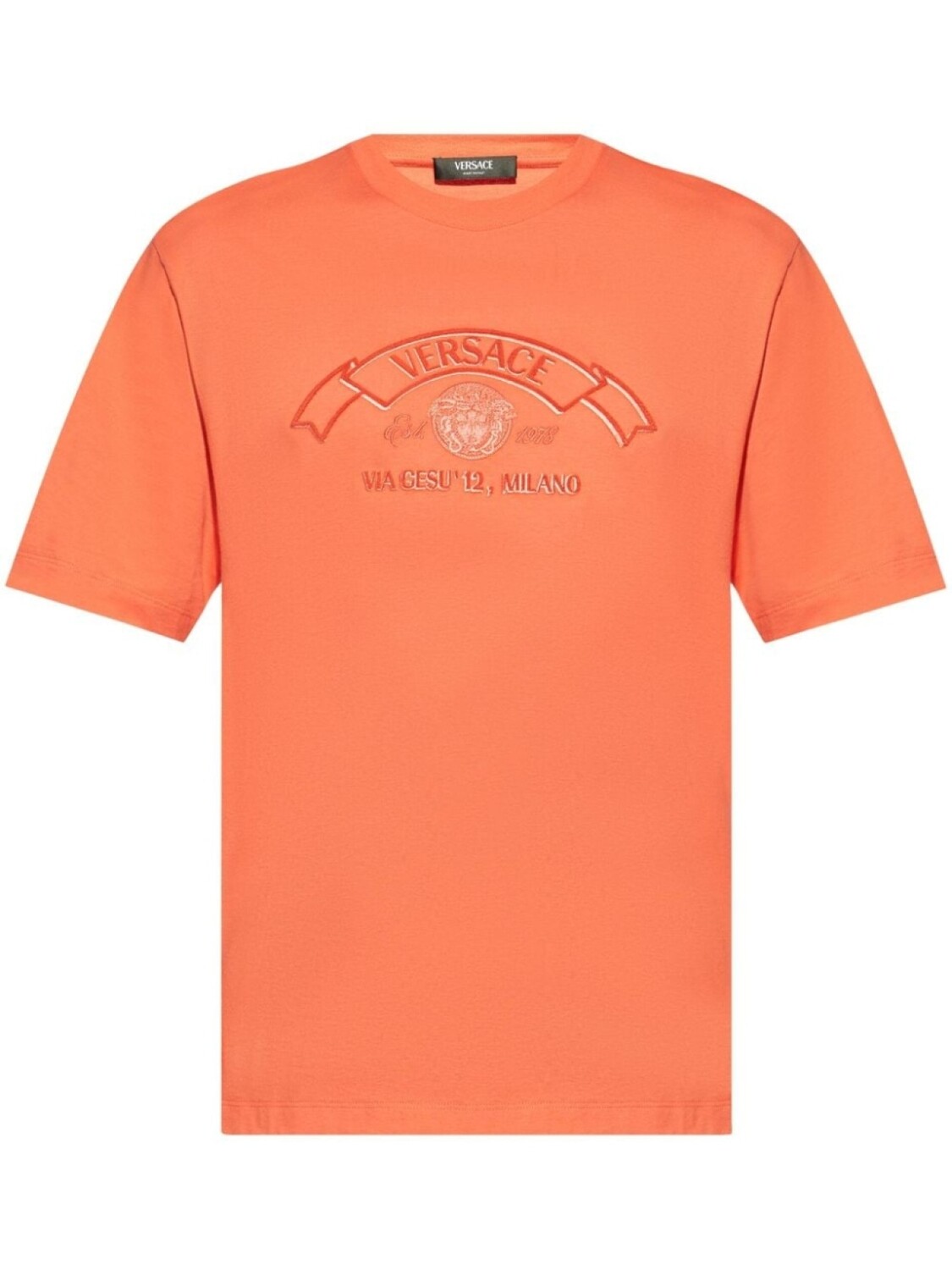 Versace футболка из хлопка с вышитым логотипом, оранжевый
Versace футболка из хлопка с вышитым логотипом, оранжевый